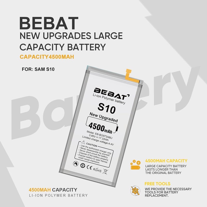 BEBAT Replacement Battery for Samsung Galaxy,High Capacity Lithium Polymer Battery (S10) - Image 3